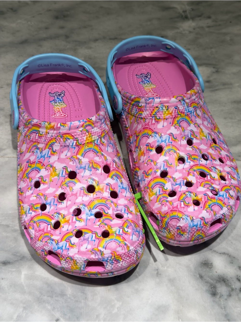 Lisa Frank Pink Unicorn & Rainbow Slip-On Clogs with Blue Heel Strap  women8